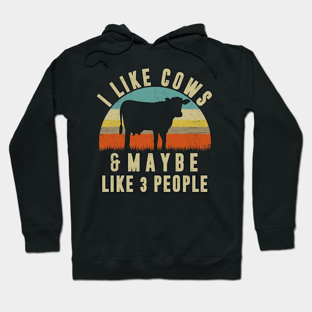 I Like Cows And Maybe Like 3 People Hoodie by mintipap